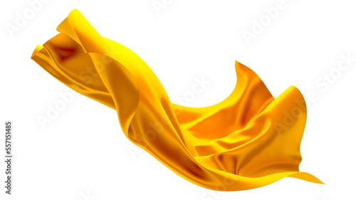 Golden wavy silk satin cloth flying