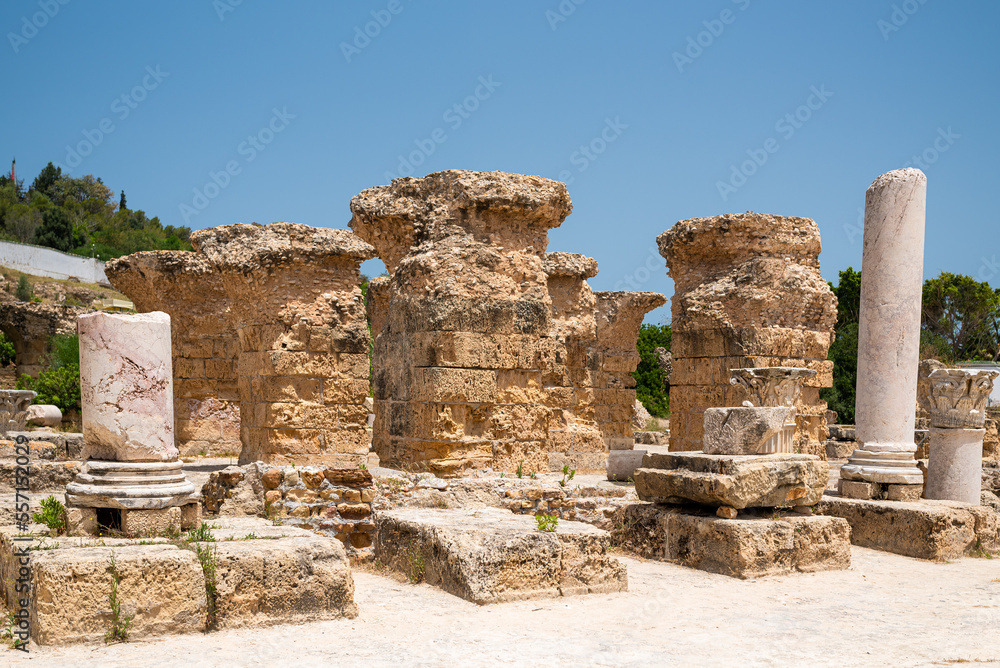 The Baths of Antoninus or Baths of Carthage in Tunis, Tunisia. These are the vastest set of Roman Thermae built on the African continent and one of three largest built in the Roman Empire.