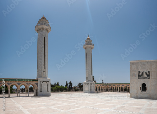 The Bourguiba mausoleum in Monastir, Tunisia. It is a monumental grave in Monastir, Tunisia, containing the remains of former president Habib Bourguiba, the father of Tunisian independence photo