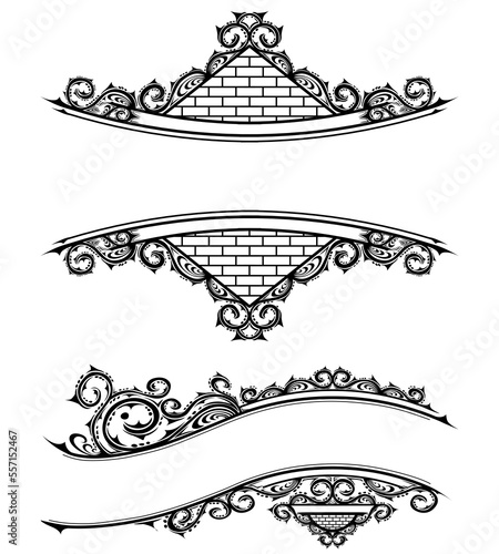 Vector label ornament vintage lettering tattoo