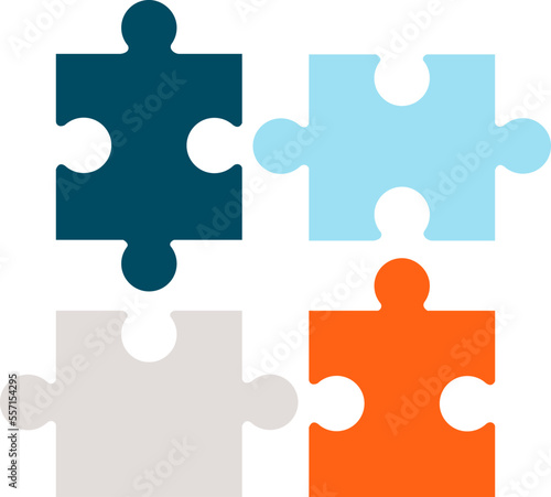 Puzzle vector icons on isolated white background.