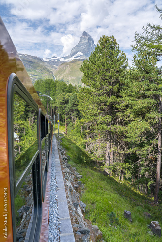 Gornergrat train with Matterhorn view, Zermatt, Switzerland