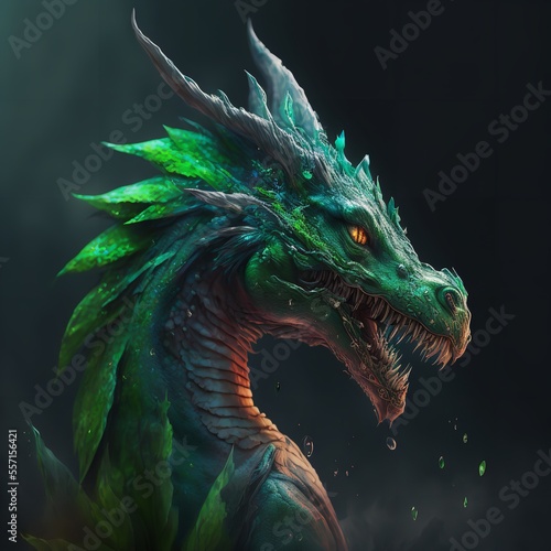 A Dragon with a Green tongue.