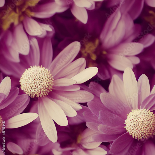 Realistic soft pink Gerbera flowers close up. Seamless repeating floral pattern. Generative AI.