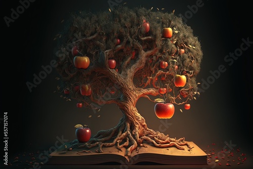 Fototapeta Symbolic Fruit from the Tree of Knowledge. Generative AI