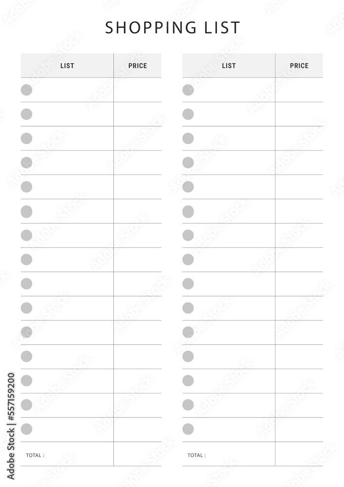 Planner Templates Shopping List Planner Templates Shopping List