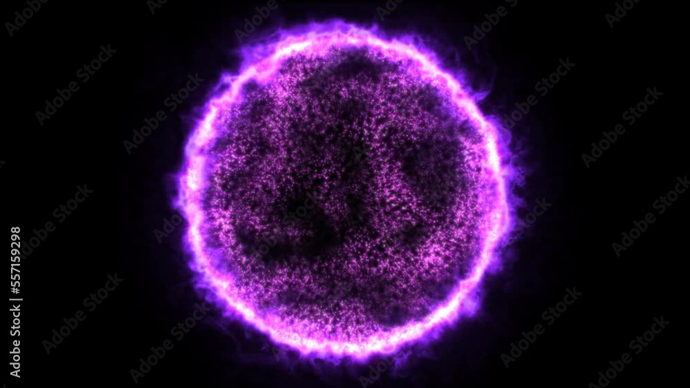Abstract energy sphere round planet star futuristic cosmic purple beautiful glowing magic on black background. Abstract background. Video in high quality 4k, motion design Abstract energy sphere round planet star futuristic cosmic purple beautiful glowing magic on black background. Abstract background. Video in high quality 4k, motion design