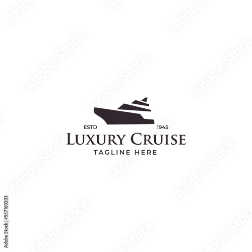 cruise ship logo design. Ship logo, nautical sailing boat icon vector design