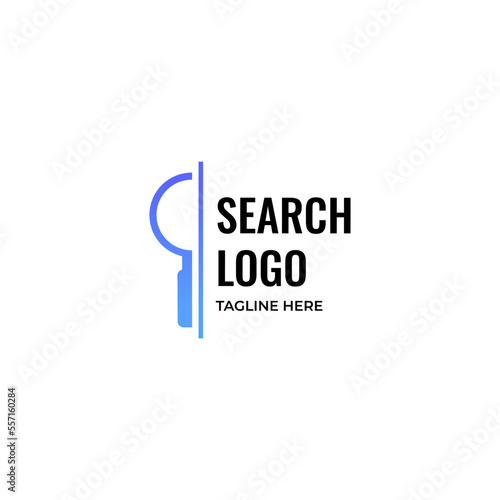 Half Magnifying Glass Logo Template Design