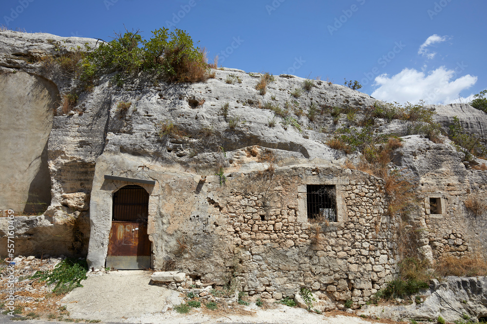 The archeological site of Cave of Ispica, Sicily, Italy The archeological site of Cave of Ispica, Sicily, Italy