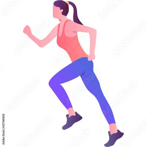Runner icon sport woman exercise vector isolated © axel