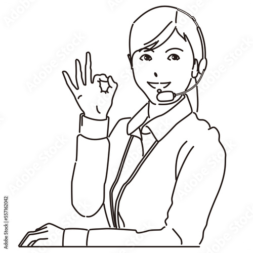 OKを出す溌剌とした働く女性