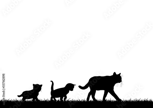 猫の親子、ベクターファイル