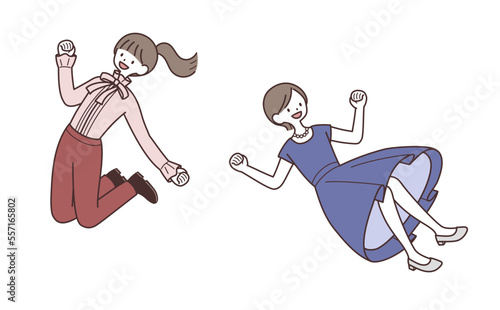 ドレスアップした女性