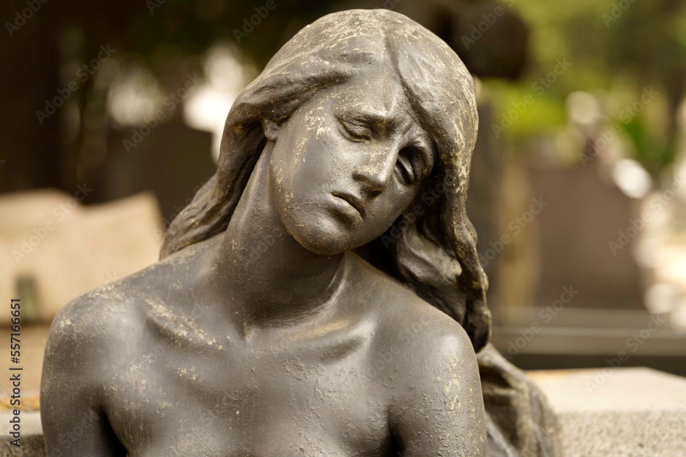 Fototapeta premium Cimitero Monumentale, historic cemetery in Milan, Italy: a tomb