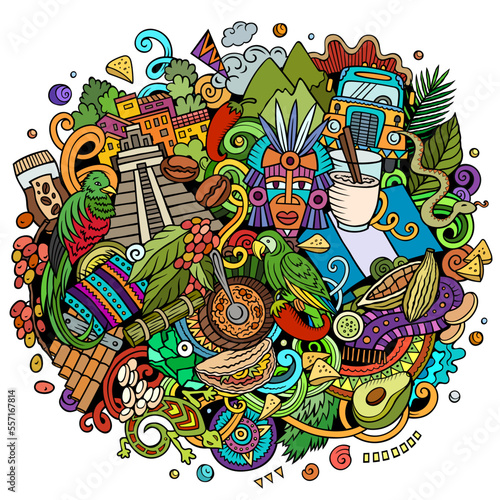 Guatemala cartoon doodle funny illustration