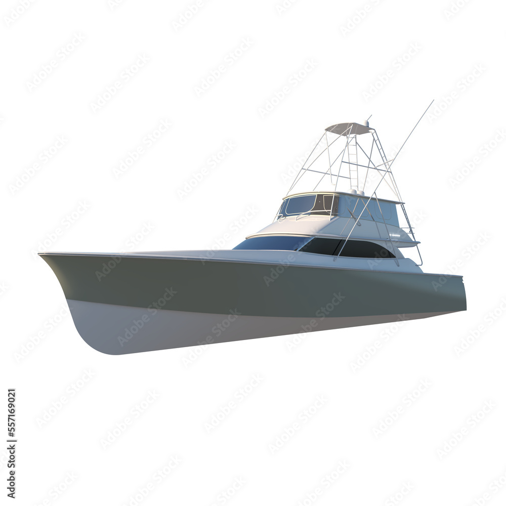Naklejka premium Yacht Speedboat Boat 2 - Perspective F view