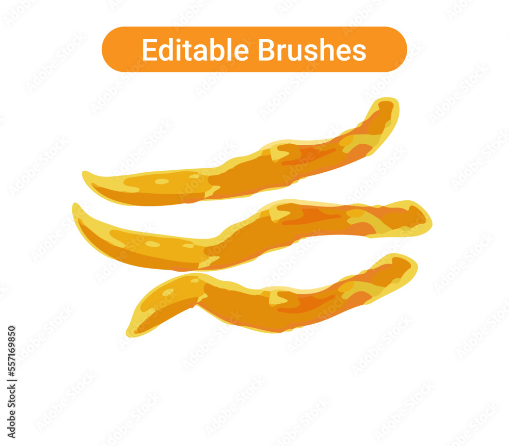 Brush strokes isolated. Editable brush arts Brush strokes isolated. Editable brush arts