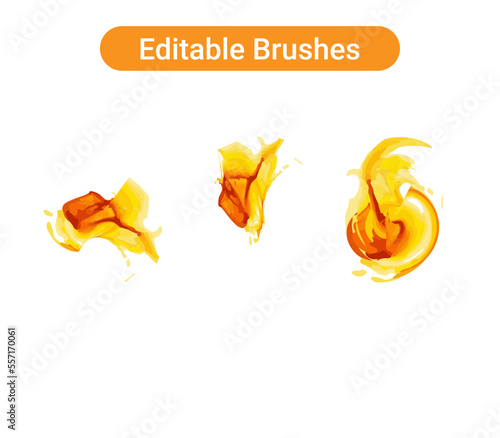  Brush strokes isolated. Editable brush arts
