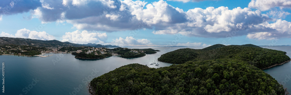 Syvota Greece. Aerial panoramic view of sandy beaches and islands Syvota Greece. Aerial panoramic view of sandy beaches and islands