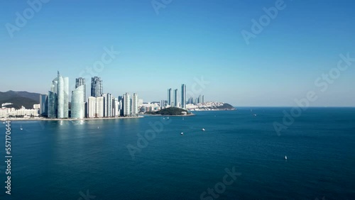 Wallpaper Mural Marine City downtown Haeundae city skyscrapers aerial view in Busan, South Korea Torontodigital.ca