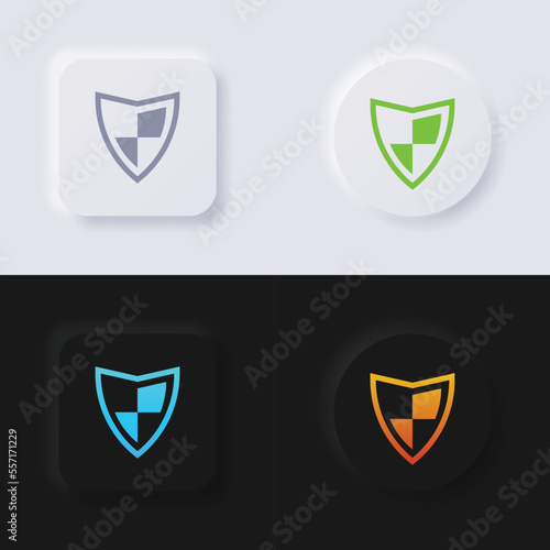 Free Download Shield icon set, Multicolor neumorphism button soft UI Design for Web design, Application UI and more, Button, Vector. - GFXLoad