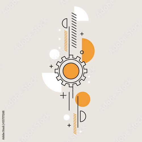 Modern geometric composition of various shapes. Illustration for design. Background in the trend graphics.