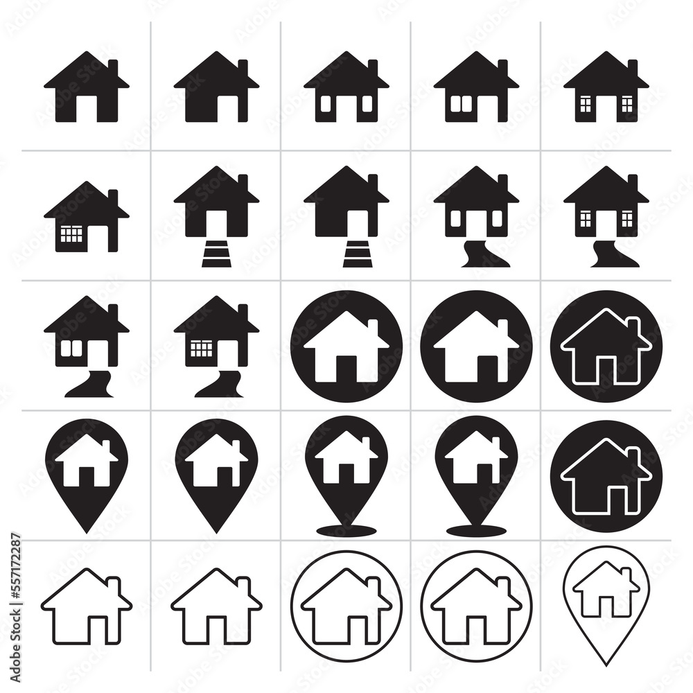 Home icon. Address icon. vector illustration logo template.