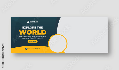 Travel social media posts, Facebook cover, Instagram posts, and web banner template