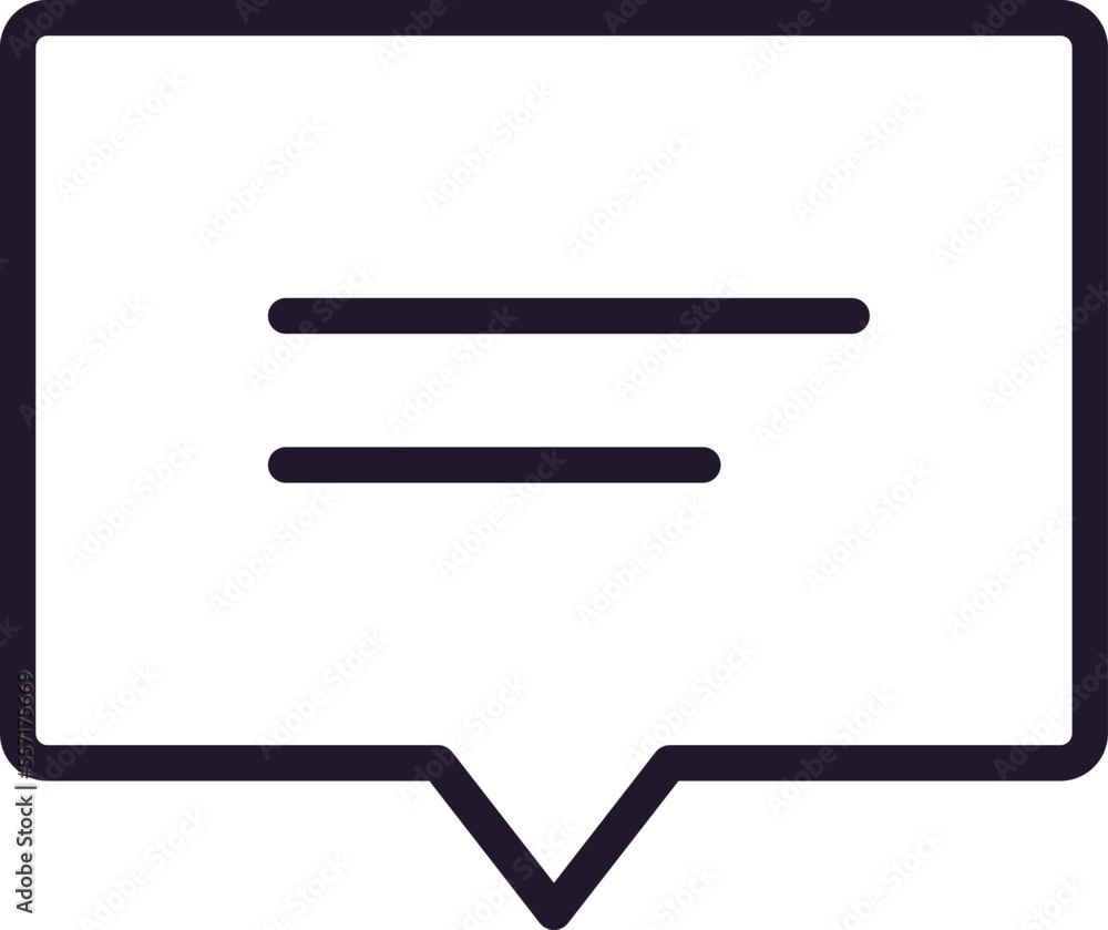 Speech bubble line icon on white background Speech bubble line icon on white background