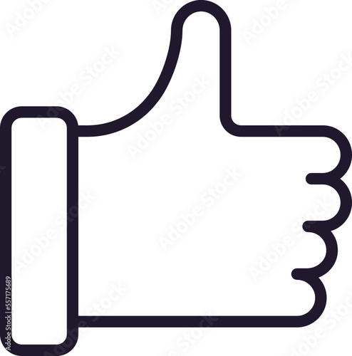 Connection and communication concept. Modern outline sign for web sites, apps, adverts, shops, banners. Editable stroke. Vector line icon of thumb up