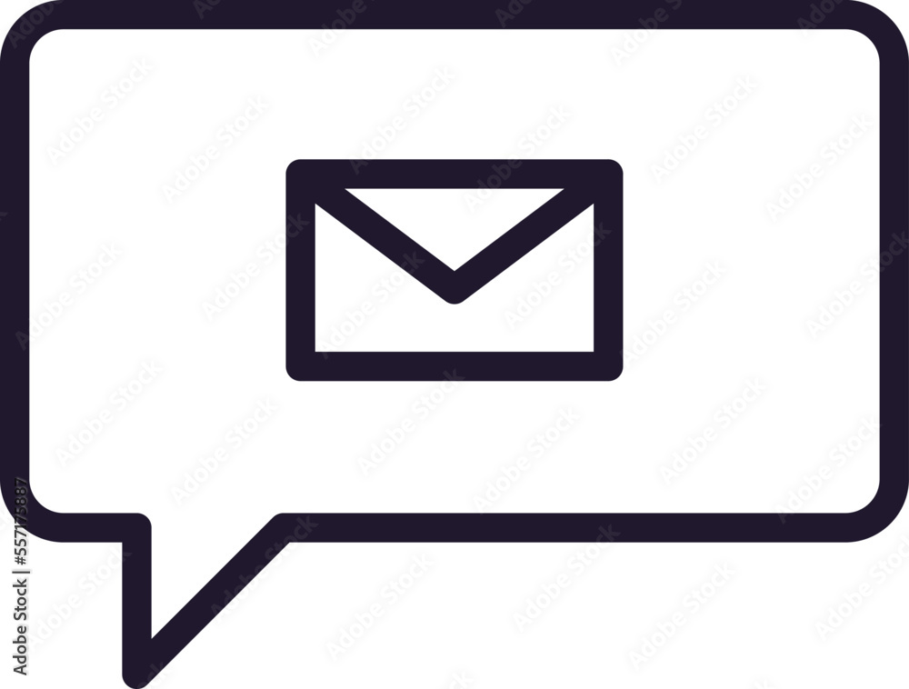 Speech bubble line icon on white background Speech bubble line icon on white background