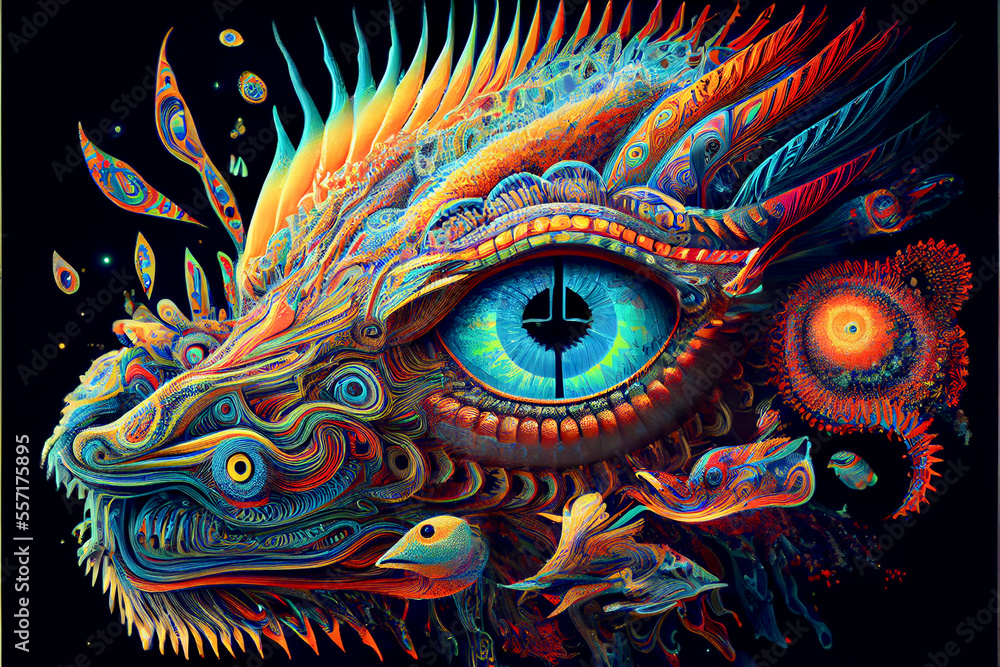 Obraz premium Generative AI abstract render of a mythical fantasy creature