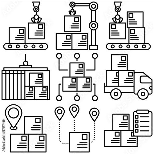 Logistics icon outline style part two