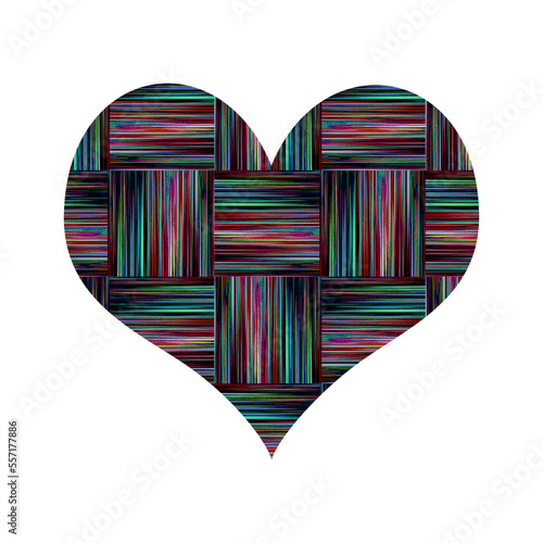 Wallpaper Mural PNG file of a woven plaid abstract background cut into a geometric heart shaped symbol. Torontodigital.ca