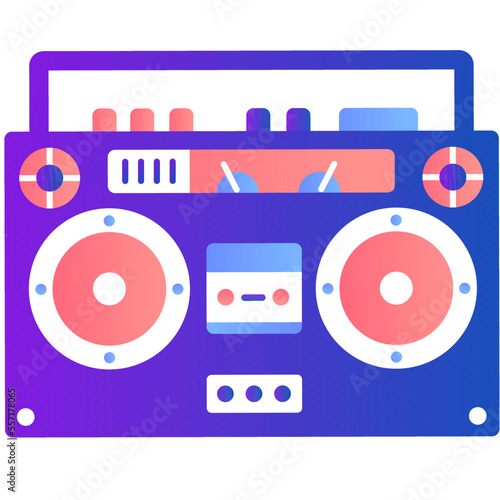 Audio tape recorder vector icon isolated on white