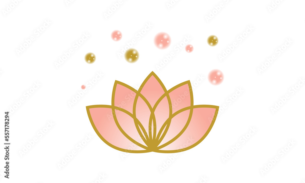 Fototapeta premium Abstract flower logo design. Linear lotus vector design. Elegant water lily logotype