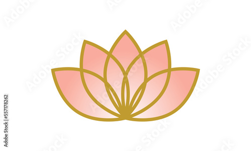 Abstract flower logo design. Linear lotus vector design. Elegant water lily logotype	