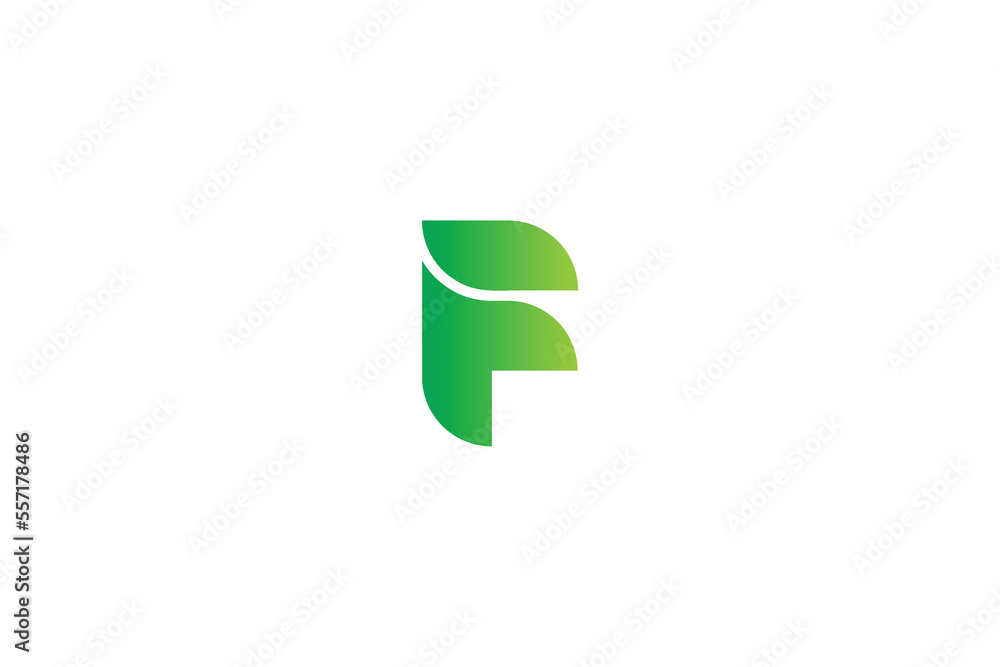 Minimal Awesome Trendy Letter F Leaf Icon Design Template On White Background Minimal Awesome Trendy Letter F Leaf Icon Design Template On White Background