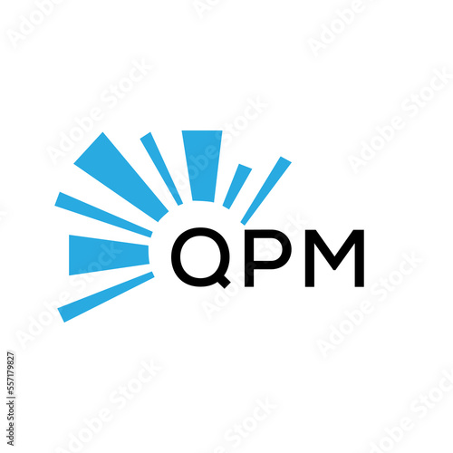 QPM letter logo. QPM blue image on white background and black letter. QPM technology  Monogram logo design for entrepreneur and business. QPM best icon.
 photo