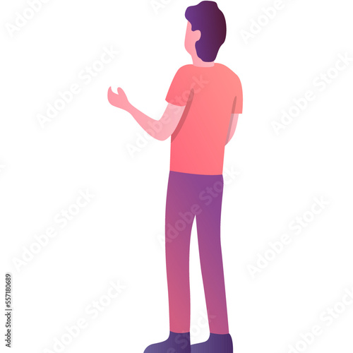 People icon man talking back view vector