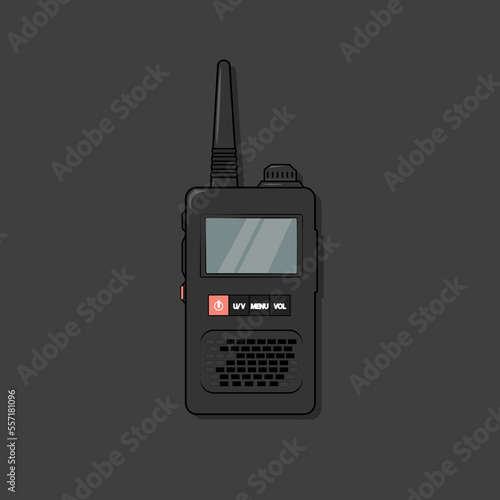 Walkie talkie icon vector. Portable radio transmitter symbol.