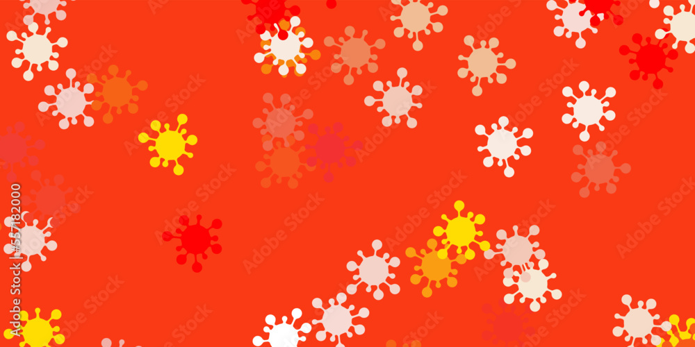Light orange vector background with covid-19 symbols. Light orange vector background with covid-19 symbols.