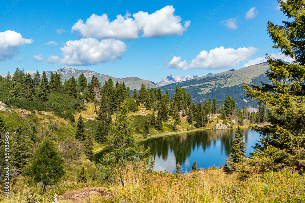 View of the Colbricon lakes, San Martino di Castrozza, Trentino Alto Adige - Italy