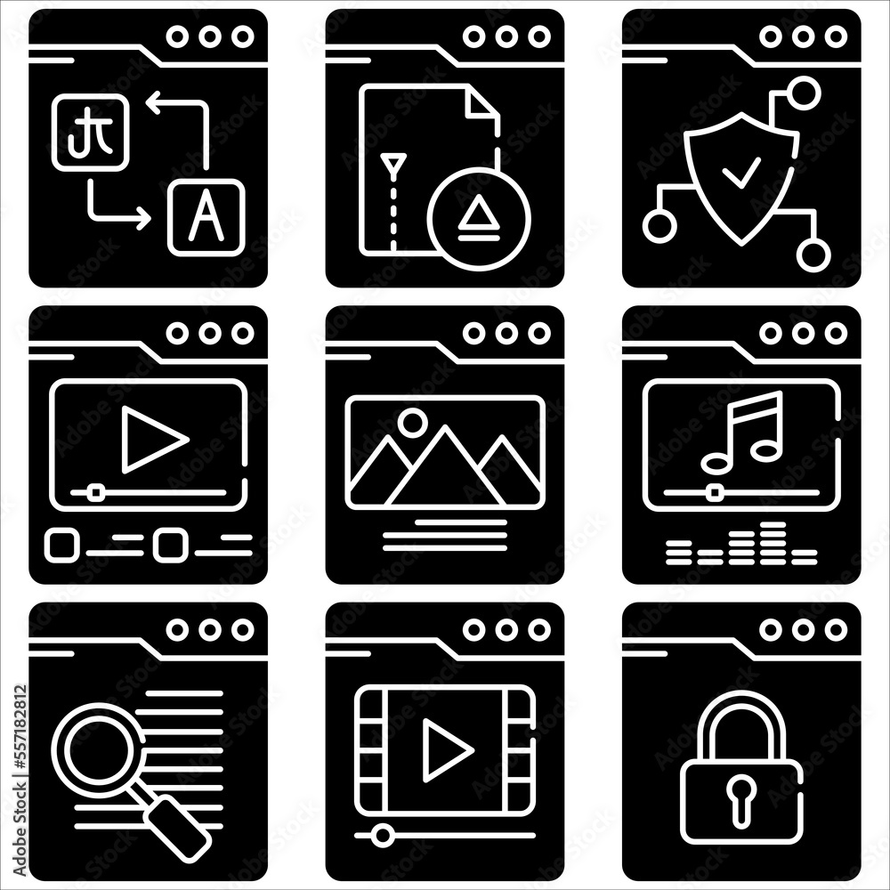 Web Page icon glyph style part four Web Page icon glyph style part four