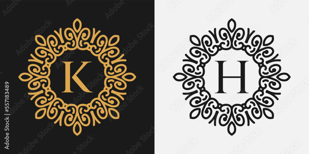 Abstract modern logo design templates in trendy linear style Abstract modern logo design templates in trendy linear style