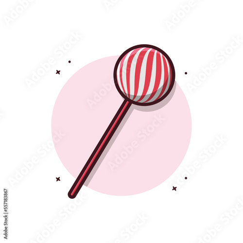 Lollipop candy cartoon icon illustration.