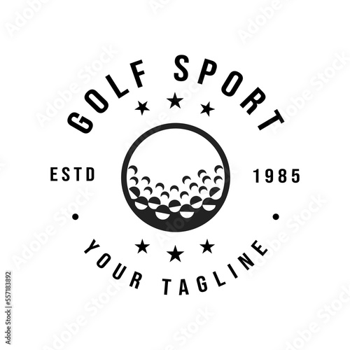 Retro vintage golf, professional golf ball logo template design, golf championship, symbol, golf icon