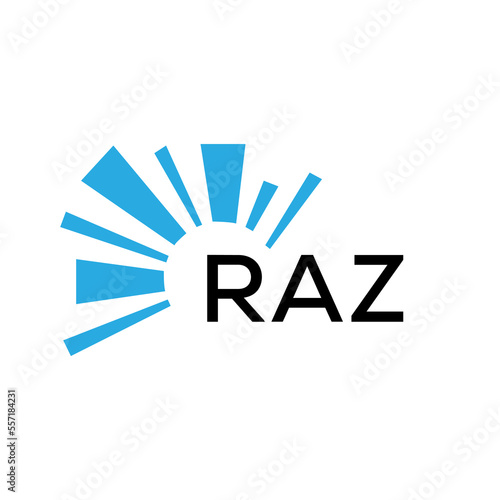 RAZ letter logo. RAZ blue image on white background and black letter. RAZ technology  Monogram logo design for entrepreneur and business. RAZ best icon.
