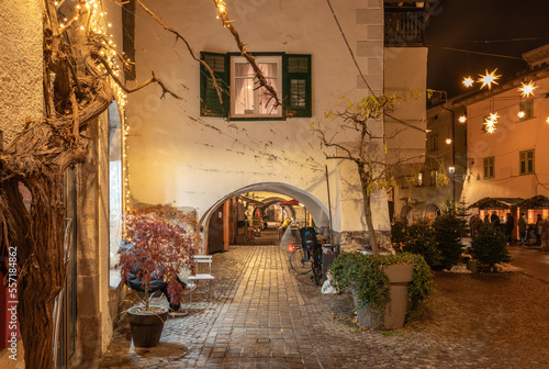 Egna in South Tyrol  Neumarkt   the famous old town during the Christmas festivity  Bolzano province  northern Italy  Europe- december 22  2022